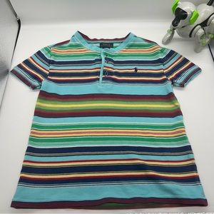 Boy Polo Ralph Lauren Tee. Size 7. Striped Multi-Color.
